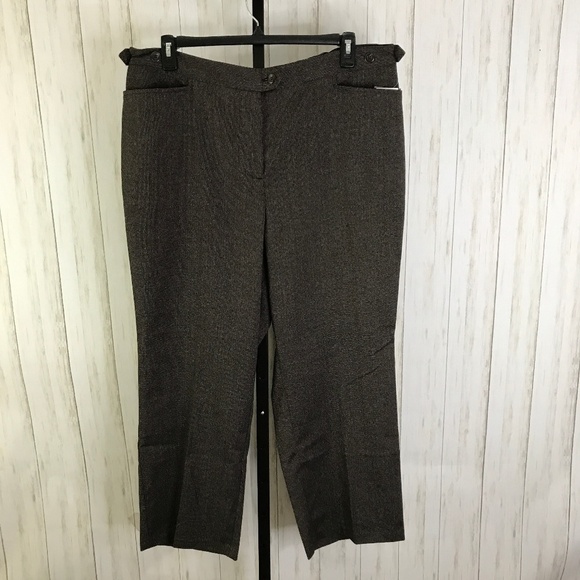 Maggie Barnes Pants - Maggie Barnes Brown Tweed Dress Pants 20WP